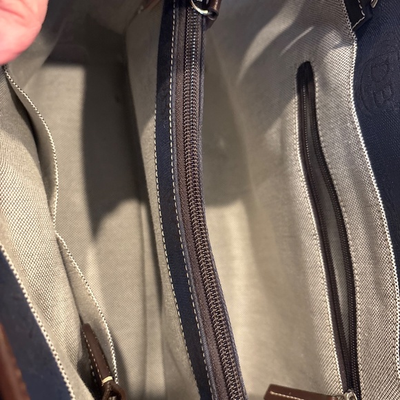 Dooney & Bourke Navy Monogram Signature Dual Handle Tote Shoulder Handbag - Picture 7 of 10